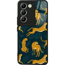 S-Case Vivo V30 Lite Leaf Leopar Tasarımlı Glossy Telefon Kılıfı