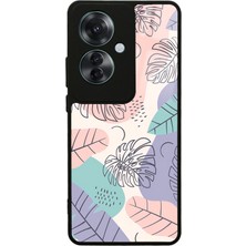 S-Case Oppo Reno 11F 5g Nude Yapraklar Tasarımlı Glossy Telefon Kılıfı