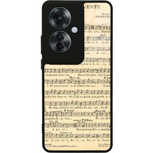 S-Case Oppo Reno 11F 5g Müzik Notaları Tasarımlı Glossy Telefon Kılıfı