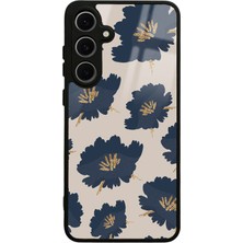 S-Case Samsung S24 Fe Blue Flowers Tasarımlı Glossy Telefon Kılıfı