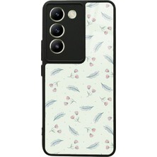 S-Case Vivo V30 Lite Yeşil Yapraklı Tasarımlı Glossy Telefon Kılıfı