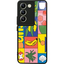 S-Case Vivo V30 Lite Retro Collage Tasarımlı Glossy Telefon Kılıfı