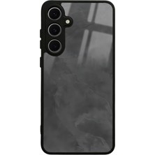 S-Case Samsung S24 Fe Gri Mermer Tasarımlı Glossy Telefon Kılıfı