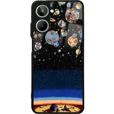S-Case Oppo Realme 10 Gezegenler Altında Kamp Tasarımlı Glossy Telefon Kılıfı