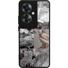 S-Case Oppo Reno 11F 5g Silver Sticker Tasarımlı Glossy Telefon Kılıfı