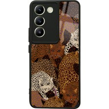 S-Case Vivo V30 Lite Leoparlar Tasarımlı Glossy Telefon Kılıfı