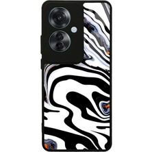 S-Case Oppo Reno 11F 5g Beyaz Mermer Tasarımlı Glossy Telefon Kılıfı
