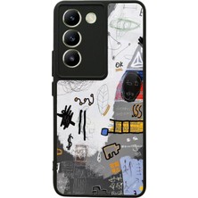 S-Case Vivo V30 Lite Matematik Tahtası Tasarımlı Glossy Telefon Kılıfı