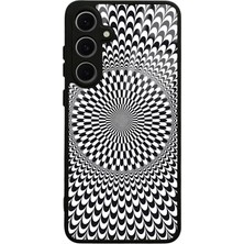 S-Case Samsung S24 Fe Triptrance Plaid Tasarımlı Glossy Telefon Kılıfı