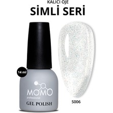 Momo Professional Kalıcı Oje S006, Renkli Simli Şeffaf, 14 ml