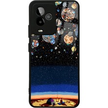 S-Case Gm 24 Pro Gezegenler Altında Kamp Tasarımlı Glossy Telefon Kılıfı