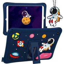 TEKNETSTORE Samsung Galaxy Tab T290 T295 T297 Uyumlu Çocuk Kılıf Astronot Karakterli Standlı Askılı Kapak