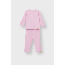 Zuzunga Basic Fitilli Interlok Kumaş  Pamuk 1-5 Yaş Pudra Bebek Pijama Takımı