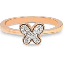 Noche Diamond 0,09 Karat Kelebek Pırlanta Yüzük