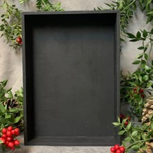 Uretti - Funda 1603 El Yapımı Kardan Adam Figürü Ahşap Yılbaşı Panosu - 20 x 28 cm