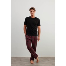 Erkek Pamuklu Kısa Kollu Uzun Pijama Takımı