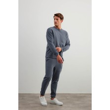 Erkek Pamuklu Uzun Kollu Sweatshirt Cepli Pantolon Takımı