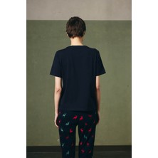 Kadın Pamuklu Kısa Kollu Pijama Üstü