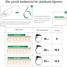 Akıllı Tesbih Zikir Yüzüğü Siyah 22 mm