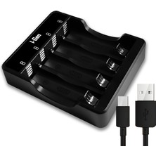 I-Gen Batteries I-Gen G400 4'lü Pil Şarj Aleti AA/AAA Uyumlu Type-C Giriş Akıllı Hızlı Pil Şarj Cihazı
