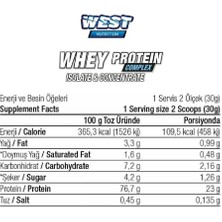 West Nutrition Whey Protein Tozu Complex Izole & Konsantre 66 Servis 1980 Gr