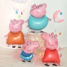 Parti Dükkanım Peppa Pig Ailesi Folyo Folyo Balon Seti 4'lü