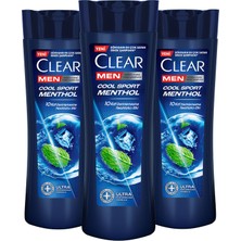 Clear Men Kepeğe Karşı Etkili Şampuan Cool Sport Menthol Ferahlatıcı Mentol Etkisi 350 ml x3