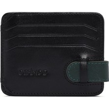 Derimod Erkek Siyah Yeşil Deri Kartlık 000A2D310718