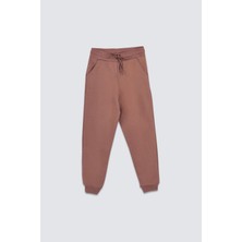 Zuzunga Basic Eşofman Altı Erkek Çocuk 3-10 Yaş Kahverengi Şardonlu Örme Kumaş Lastikli Paça