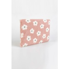 Baby Kangaroo Peluş-Welsoft 13 Inç Pembe Çiçekli Desenli Bilgisayar Çantası, Laptop Kılıfı- Notebook Kılıfı-Evrak Çantası