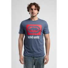 Harrıs Lacivert Bisiklet Yaka Baskılı Standard Fit Erkek Tshirt