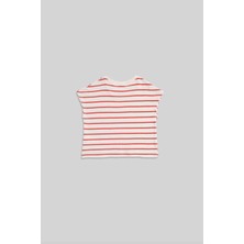Minojoy Liva Kırmızı Çizgili Kız Çocuk Tshirt