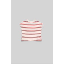 Minojoy Liva Kırmızı Çizgili Kız Çocuk Tshirt