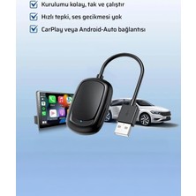 Torima X8 Mini Kablosuz Carplay USB ve Type-C Uyumlu Araç Multimedya Dönüştürücü Adaptörü