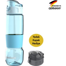 Zweikell Pivot Switch Aqua Blue Bpa Içermez 650 ml Tritan Kırılmaz Suluk - Su Matarası - Yedek Kapak Hediyeli