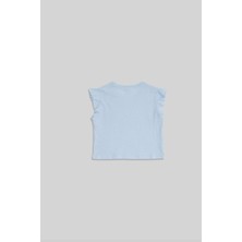 Minojoy Merisa Mavi Kalpli Pamuklu Kız Çocuk Tshirt