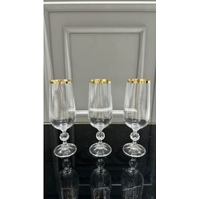 Arg Kristal Crystalex Gold Ayaklı Kahve Yanı Su Bardağı 180 ml