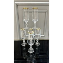 Arg Kristal Crystalex Gold Ayaklı Kahve Yanı Su Bardağı 180 ml