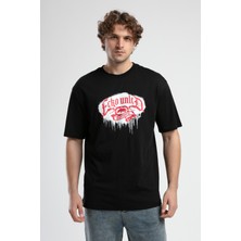 Ecko Unltd. ECKO UNLTD Rockefella Siyah Bisiklet Yaka Baskılı Oversize Erkek Tshirt