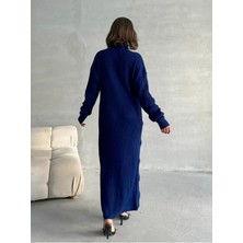 Nosia Fashion Kadın Kalp Desenli Uzun Pamuklu Triko Elbise
