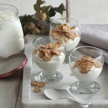 Lav Teo Cam Meşrubat Bardağı 6'lı 250 ml Tablalı (Tatlı Servisi , Dondurmalık , Su Bardağı )