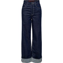 Onlmercer Hw Wıde Fold Up Red Dnm Dcc Kadın Lacivert Jean - 15332272