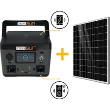 Mexxsun Power Station Taşınabilir Güç Istasyonu 540WH Lityum BATARYA,500 W Çıkış Gücü + 160WATT Solar Panel