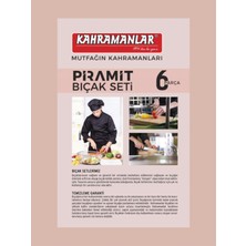 Kahramanlar 6 Parça Antrasit Piramit Bıçak Seti