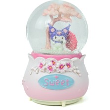Kuromi Kar Küresi Hello Kitty ve Kuromi Temalı Müzikli Pilli Renkli Işıklı Dekoratif Hediyelik