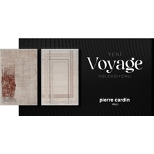 Pierre Cardin Voyage KJ01B Vizon Kahve Viskon Akrilik Yumuşak Dokulu Klasik Desen Halı