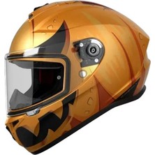 Axxis Draken S Pumpkin C3 Matt Yellow Kapalı Motosiklet Kaskı + Siyah Yedek Vizör - Xxl