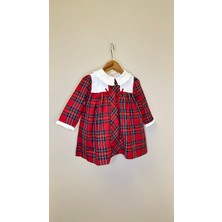 Lorasina Baby Kız Bebek Kırmızı Ekoseli Elbise