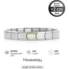 Nomination Italy Composable Klasik 18K Altın Çift Kalpli (Boş) Paslanmaz Çelik Bileklik Sılver