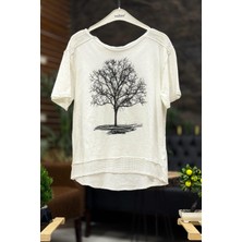 Ağaç Baskı Kısa Kol Penye Tshirt